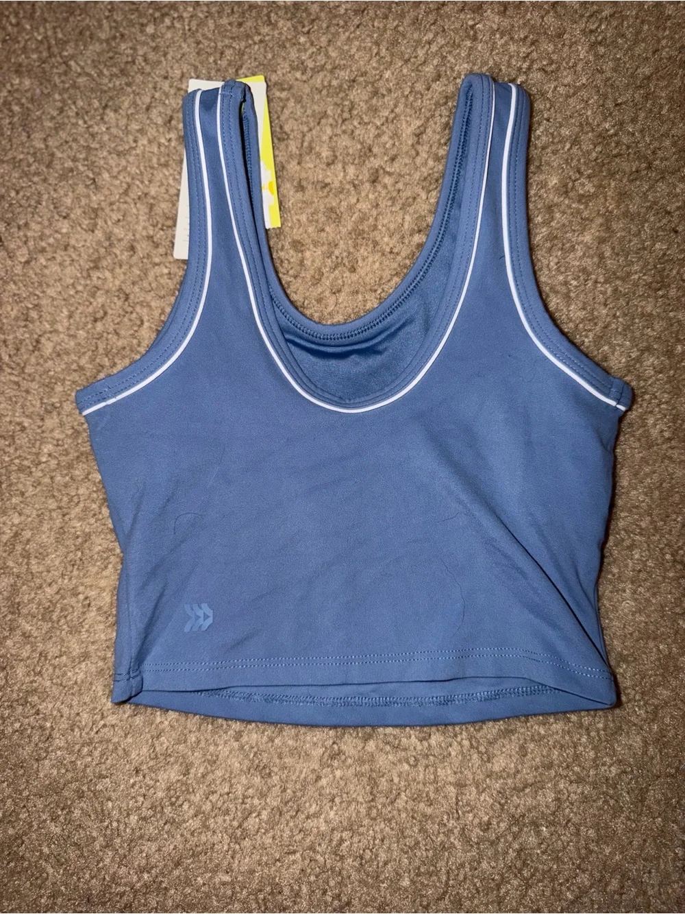 NWT all in motion Girls' Royal Blue Tank Top with White Trim